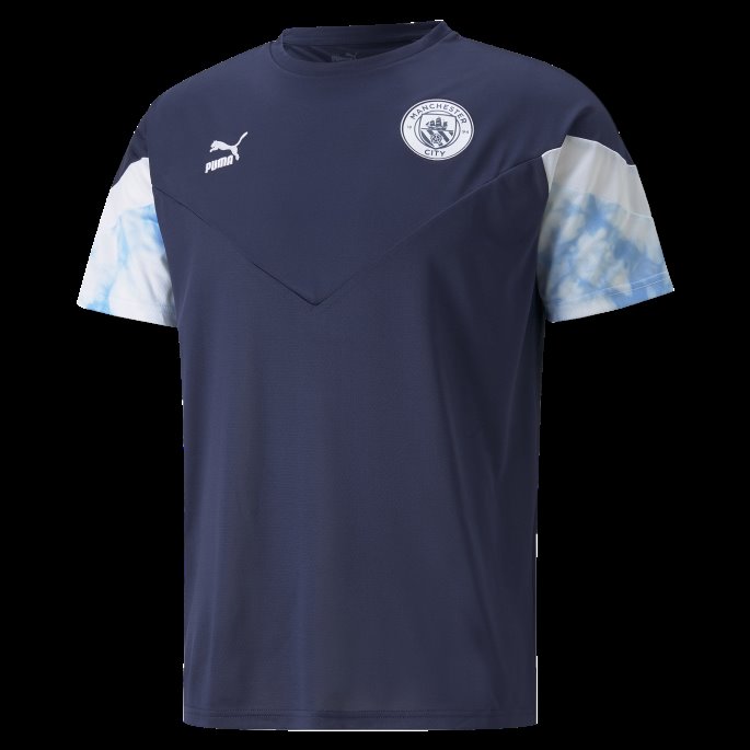 Peacoat-hvit Puma På Salg Man City Iconic Mcs Fotball-t-skjorte For Menn