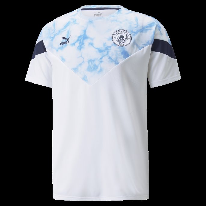 White-team Lyseblå Mann City Iconic Mcs Fotball T-skjorte For Menn Puma På Salg