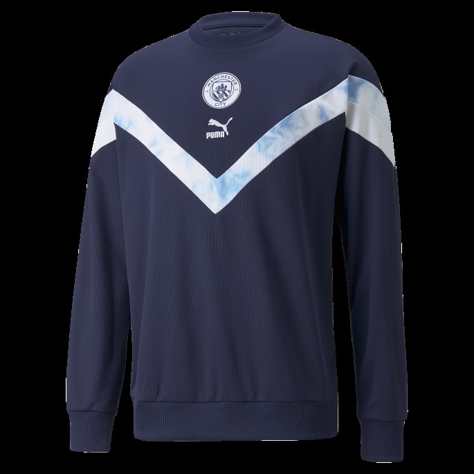 Peacoat-white Man City Ikoniske Mcs Crew Fotballgenser For Menn Puma På Salg