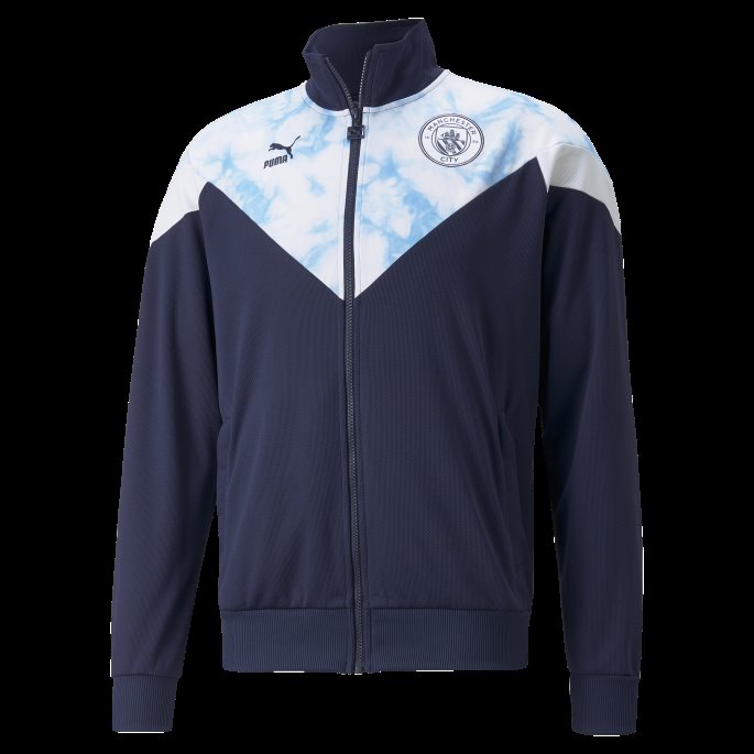 Puma På Tilbud Mann City Iconic Mcs Fotballbanejakke For Menn Peacoat-hvit