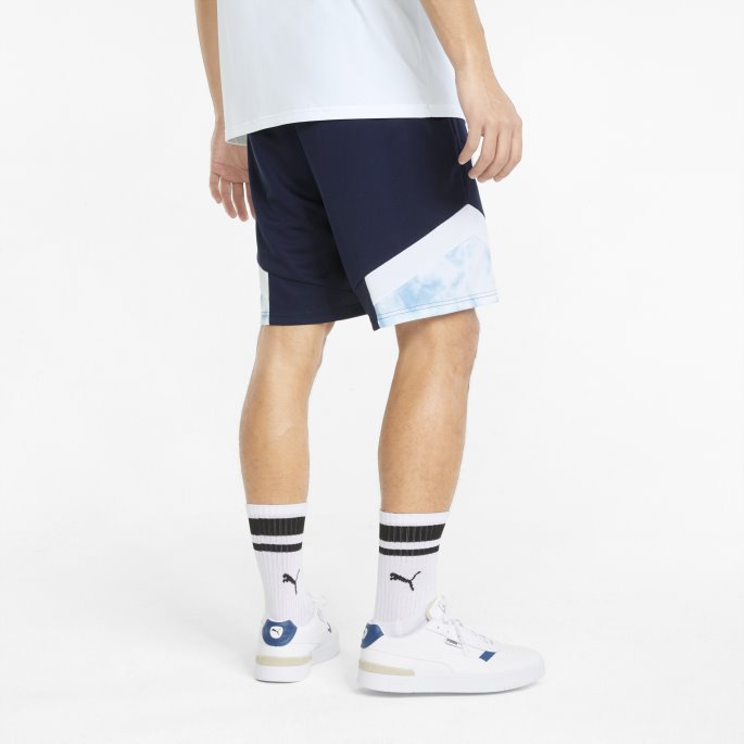 Peacoat-white Man City Iconic Mcs Mesh Fotballshorts For Menn Puma På Salg