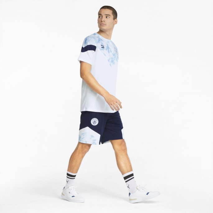 Peacoat-white Man City Iconic Mcs Mesh Fotballshorts For Menn Puma På Salg