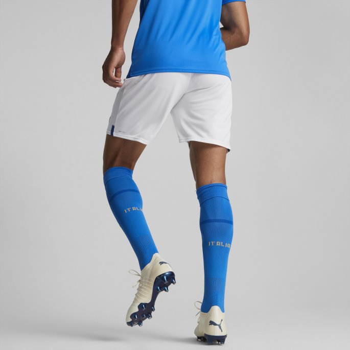 Hvit-antennende Blå Puma På Salg Italia 22-23 Replica Herreshorts