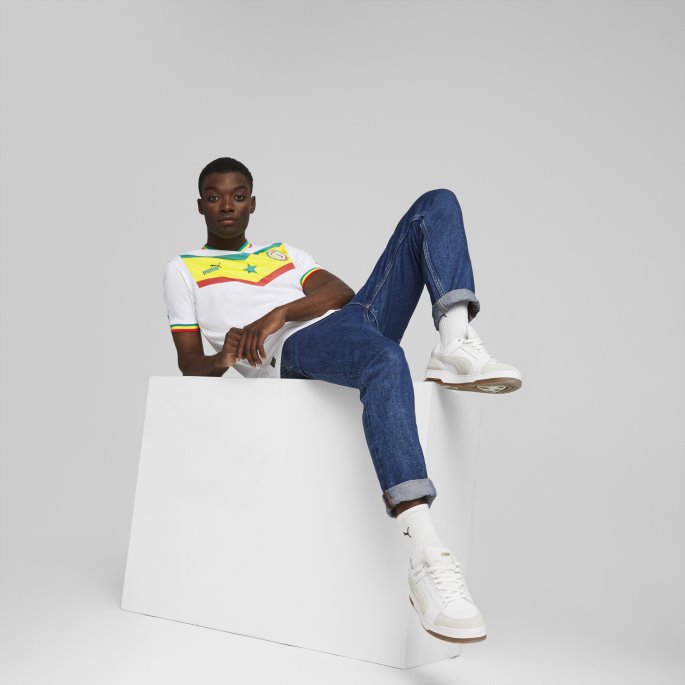 Puma På Salg Senegal Hjem '22-'23 Herre Kopi Jersey Hvit-pepper Grønn