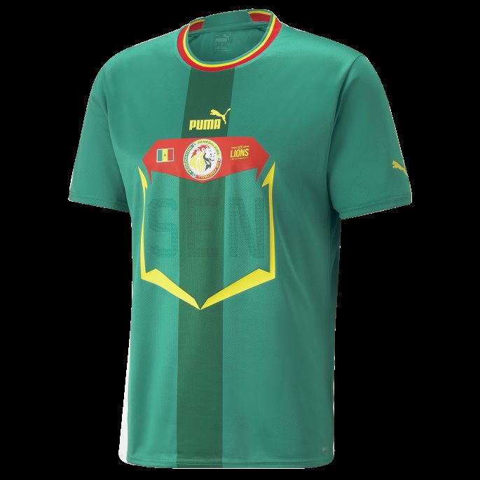 Puma På Salg Pepper Grønn-rød Senegal Borte 22-23 Replica Jersey Herre