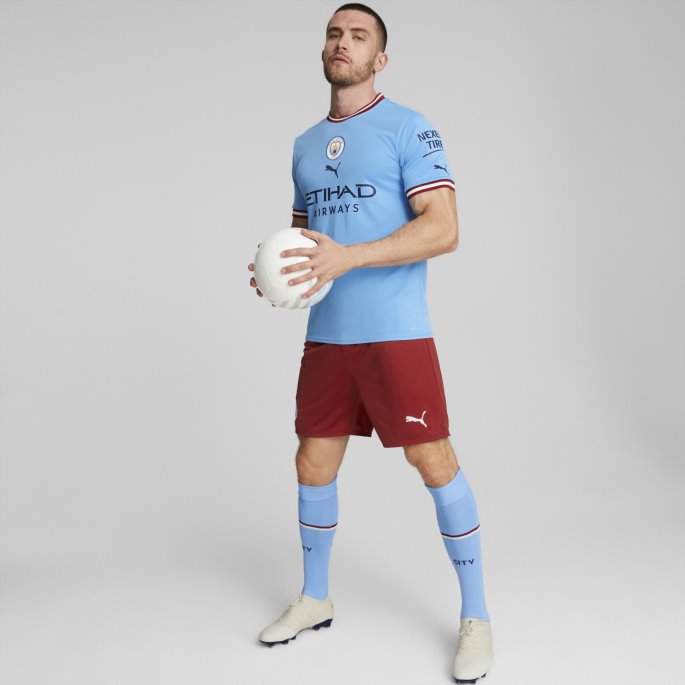 Manchester City F.c. Hjemme '22-'23 Herre-replika Jersey Team Lys Blå-intens Rød Puma På Salg