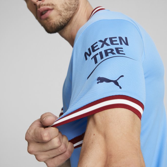 Manchester City F.c. Hjemme '22-'23 Herre-replika Jersey Team Lys Blå-intens Rød Puma På Salg