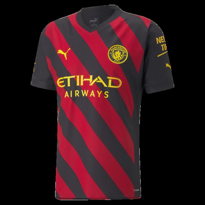 Svart-tango Rød Manchester City F.c. Borte 22-23 Autentisk Jersey Herre Puma På Salg