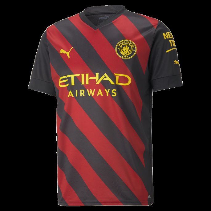 Svart-tango Rød Puma På Salg Manchester City F.c. Borte '22-'23 Herrekopitrøye