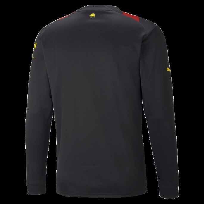 Puma På Salg Manchester City F.c. Borte 22-23 Replica Langermet Jersey Menn Svart-tango Rød