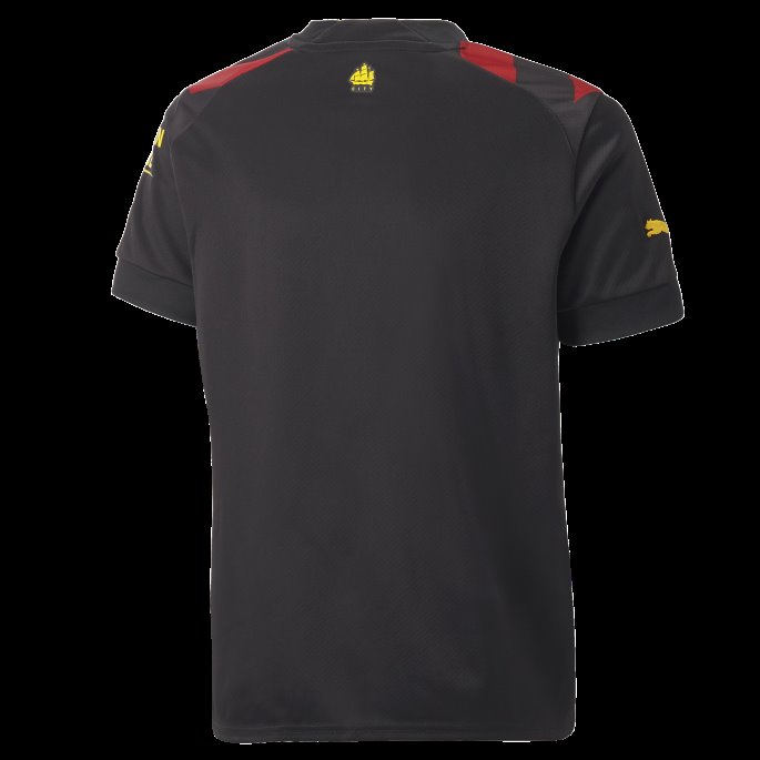 Puma På Salg Svart-tango Rød Manchester City F.c. Borte 22-23 Replika Jersey Ungdom