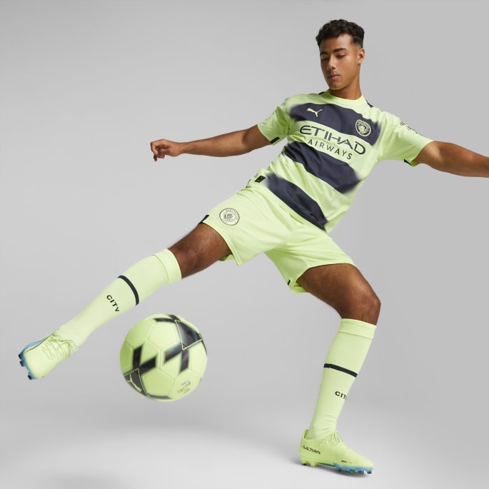 Puma På Salg Brusende Lys-parisisk Natt Manchester City F.c. Tredje 22-23 Autentisk Jersey Menn