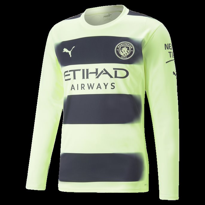 Manchester City F.c. Tredje 22-23 Replika Langermet Jersey Menn Puma På Salg Brusende Lys-parisisk Natt