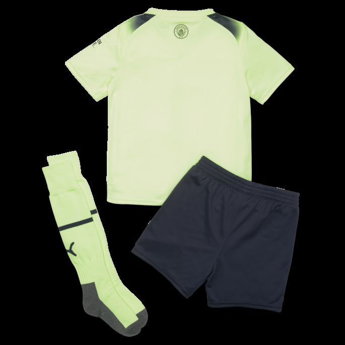 Manchester City F.c. Tredje 22-23 Mini Kit Brusende Lys-parisisk Natt Puma På Salg