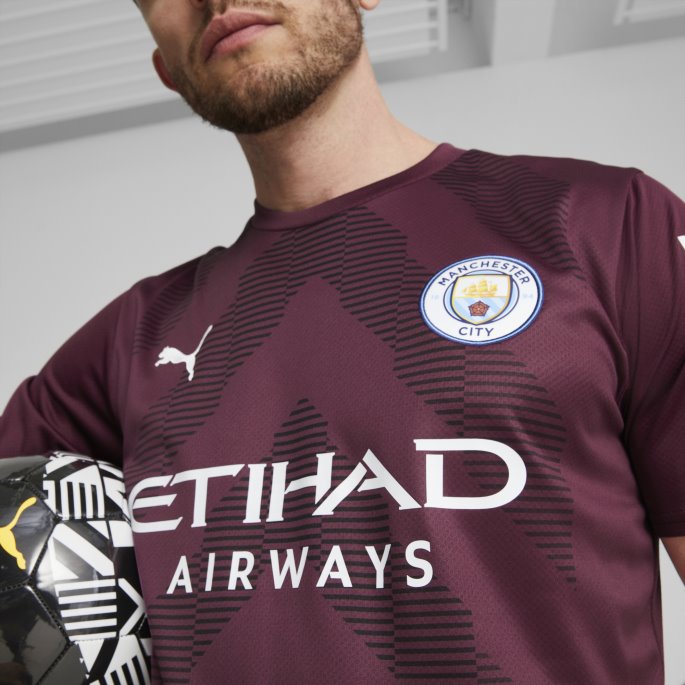 Manchester City F.c. Fotball Keeper Kortermet Kopi Jersey Herre Drue Vin-svart Puma På Salg