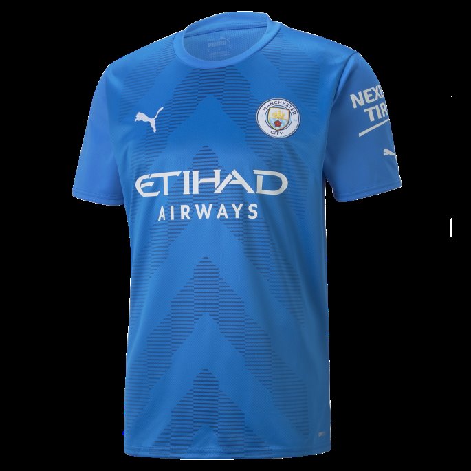Puma På Salg Manchester City F.c. Fotball Keeper Kortermet Kopi Jersey Menn Elektrisk Blå Limonade-limoges
