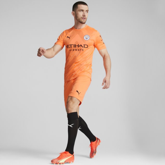 Puma På Salg Neon Sitrus Manchester City F.c. Fotball Keeper Kortermet Kopi Jersey Herre