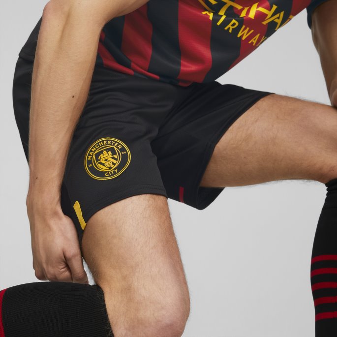Svart-tango Rød Puma På Salg Manchester City F.c. 22-23 Replica Shorts Menn