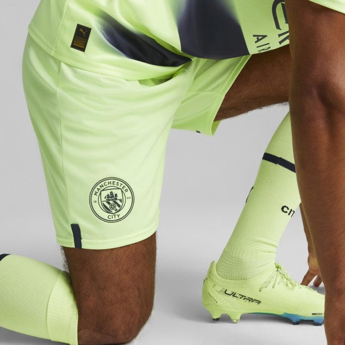 Manchester City F.c. 22-23 Replica Shorts Menn Puma På Salg Brusende Lys-parisisk Natt
