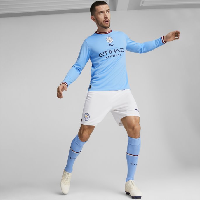 Manchester City F.c. 22-23 Replica Shorts Menn Puma På Tilbud Hvit-intens Rød