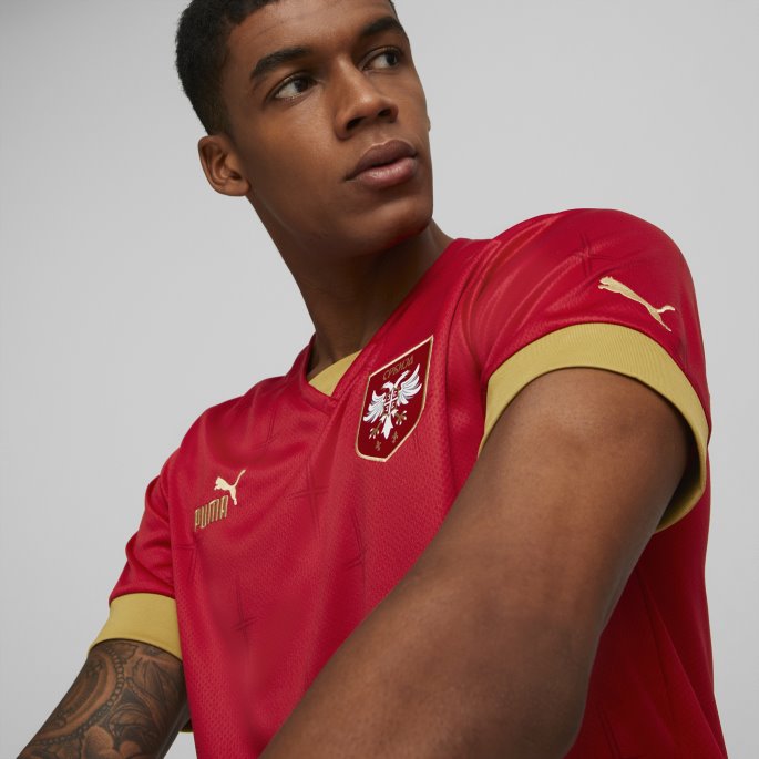 Chili Pepper-seier Gull Serbia Hjemme '22-'23 Herre Replika Jersey Puma På Salg