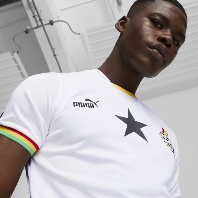 Hvit-svart Ghana Home 22-23 Replica Jersey Herre Puma På Tilbud