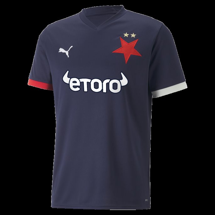 Sk Slavia Praha Borte 22-23 Kopi Jersey Herre Peacoat-hvit Puma På Salg