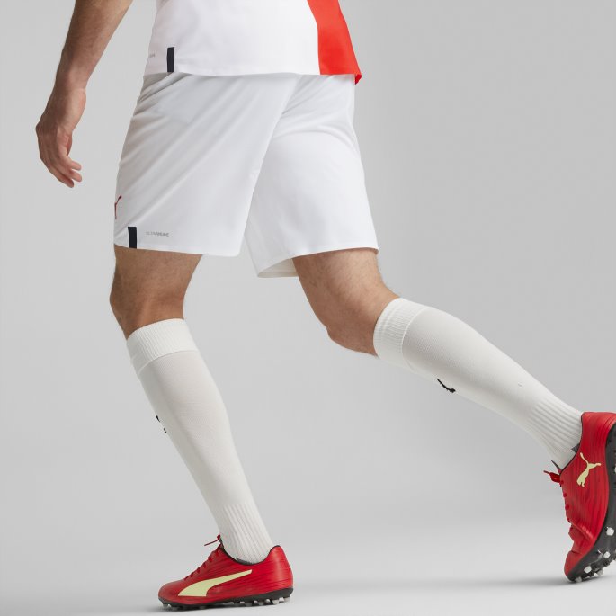 Sk Slavia Praha 22-23 Promo Shorts Herre Hvit-rød Puma På Salg