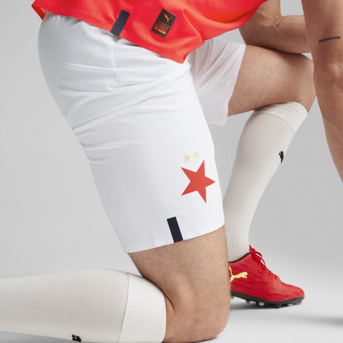 Sk Slavia Praha 22-23 Promo Shorts Herre Hvit-rød Puma På Salg