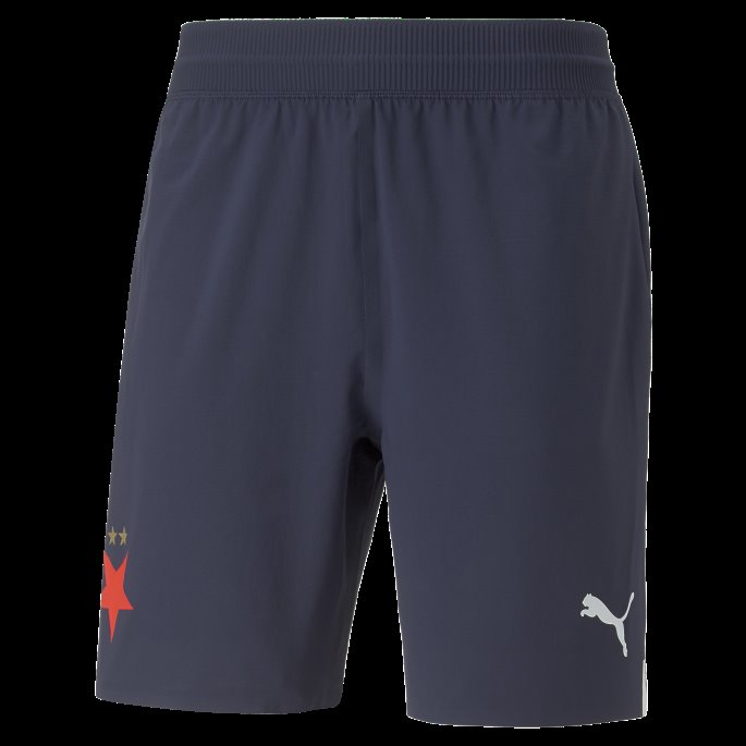 Puma På Tilbud Sk Slavia Praha 22-23 Promo Shorts Herre Peacoat-hvit