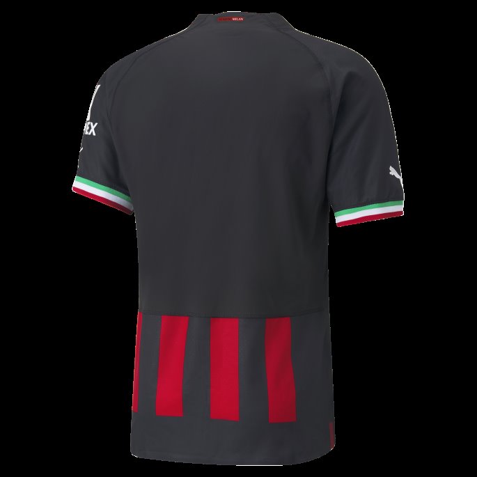Svart-tango Rød Puma På Salg A.c. Milan Hjemme 22-23 Autentisk Jersey Menn