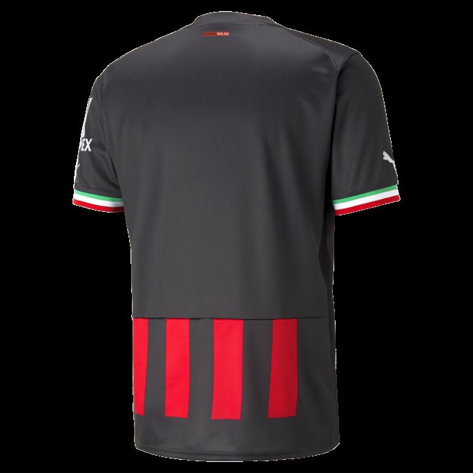 A.c. Milan Home 22-23 Replica Fotballdrakt Menn Puma På Tilbud Svart-tango Rød