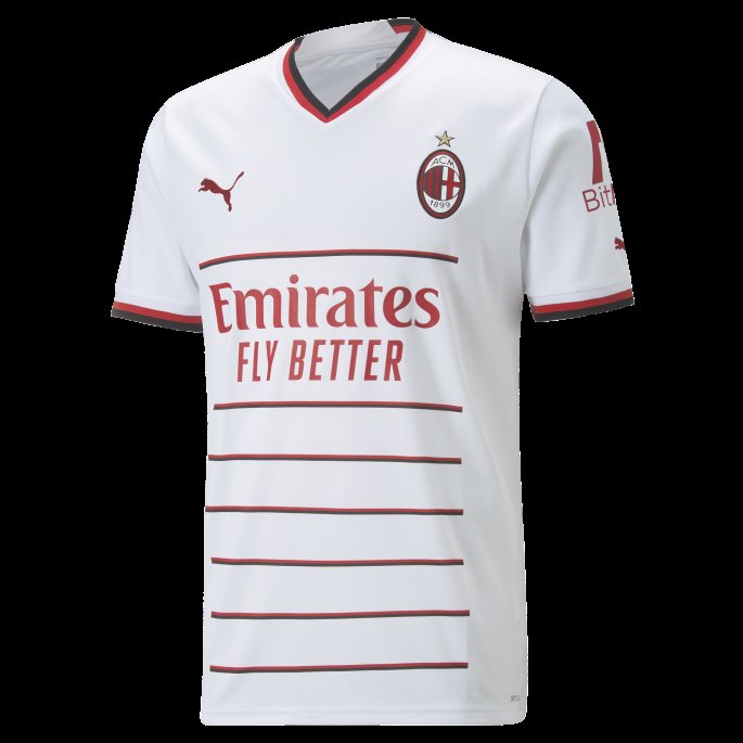 A.c. Milan Borte 22-23 Replica Jersey Herre Puma På Salg Hvit-tango Rød