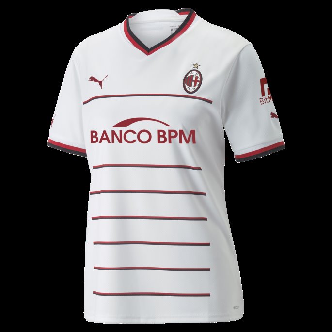 Hvit-tango Rød A.c. Milan Borte 22-23 Replica Jersey Kvinner Puma På Salg