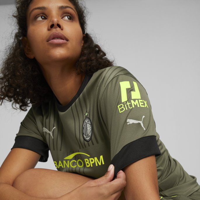 A.c. Milan Tredje 22-23 Replica Jersey Kvinner Mørkegrønn Mose-spring Moss Puma På Salg