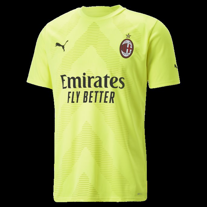 Gul Varslingssvart A.c. Milan Fotball Keeper Kortermet Replica Jersey Menn Puma På Tilbud