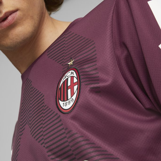 Drue Vin-svart A.c. Milan Fotball Keeper Kortermet Replica Jersey Menn Puma På Tilbud