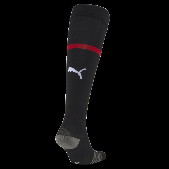 Puma På Tilbud Svart-tango Rød A.c. Milan Fotball Banded Replica Sokker Menn