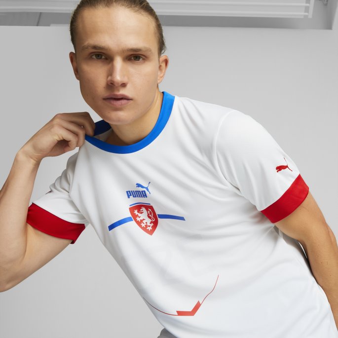 Puma På Salg Hvit Tsjekkia Borte 22-23 Replica Jersey Herre
