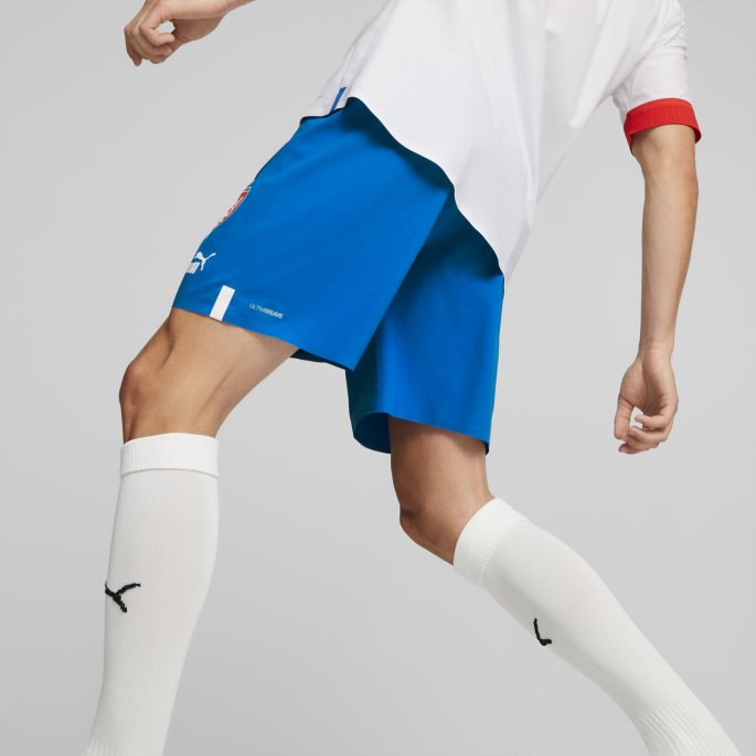 Tsjekkia 22-23 Promo Shorts Menn Puma På Tilbud Elektrisk Blå Limonade