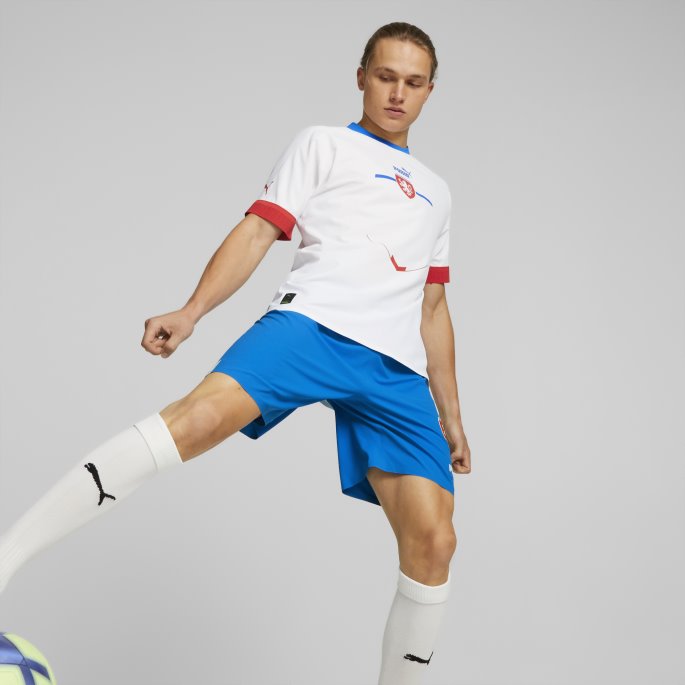 Tsjekkia 22-23 Promo Shorts Menn Puma På Tilbud Elektrisk Blå Limonade
