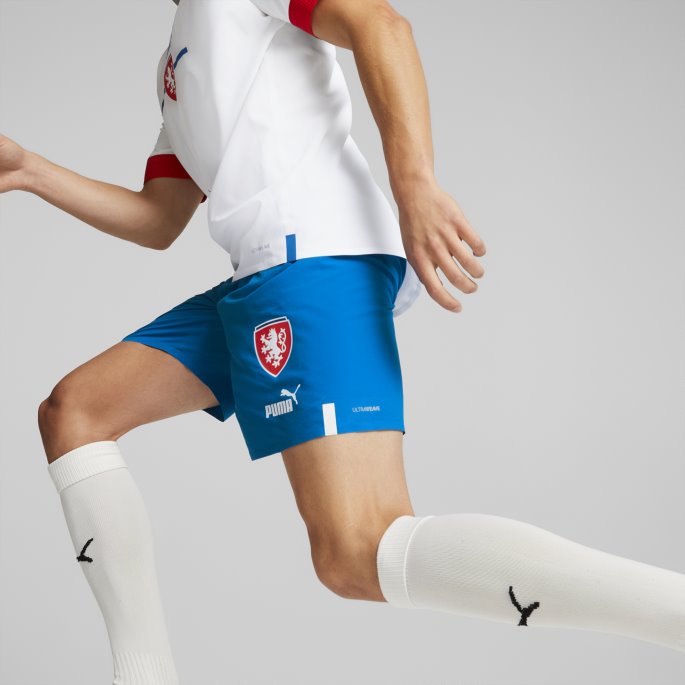 Tsjekkia 22-23 Promo Shorts Menn Puma På Tilbud Elektrisk Blå Limonade