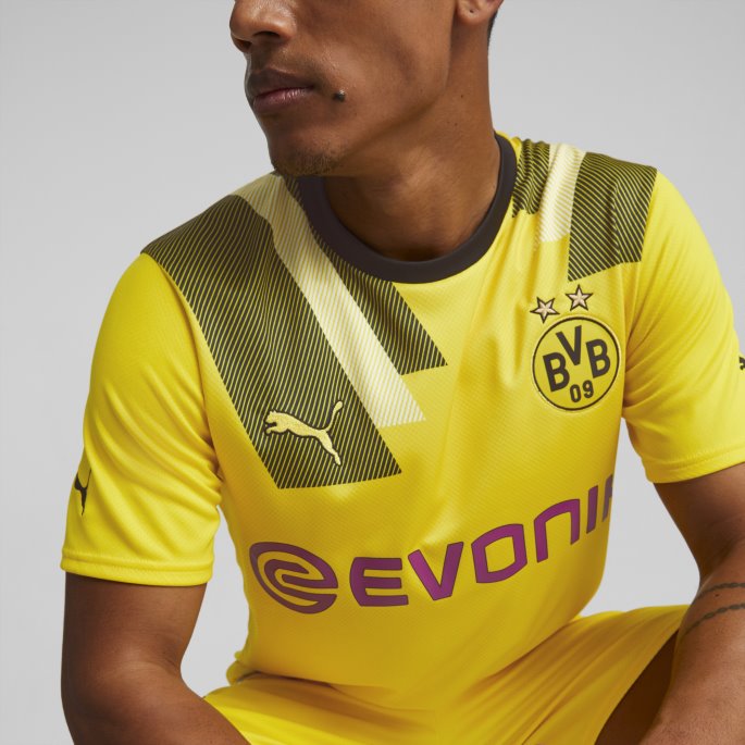 Cyber Gul Puma På Salg Borussia Dortmund Cup 22-23 Kopi Jersey Herre