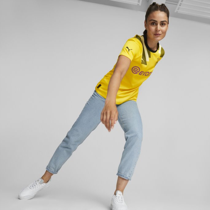 Cyber Gul Puma På Salg Borussia Dortmund Cup 22-23 Kopi Jersey Kvinner