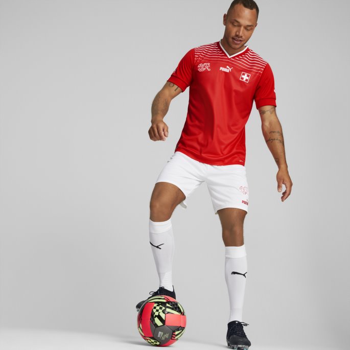 Puma På Salg Rød-hvit Sveits Hjemme 22-23 Replica Jersey Herre