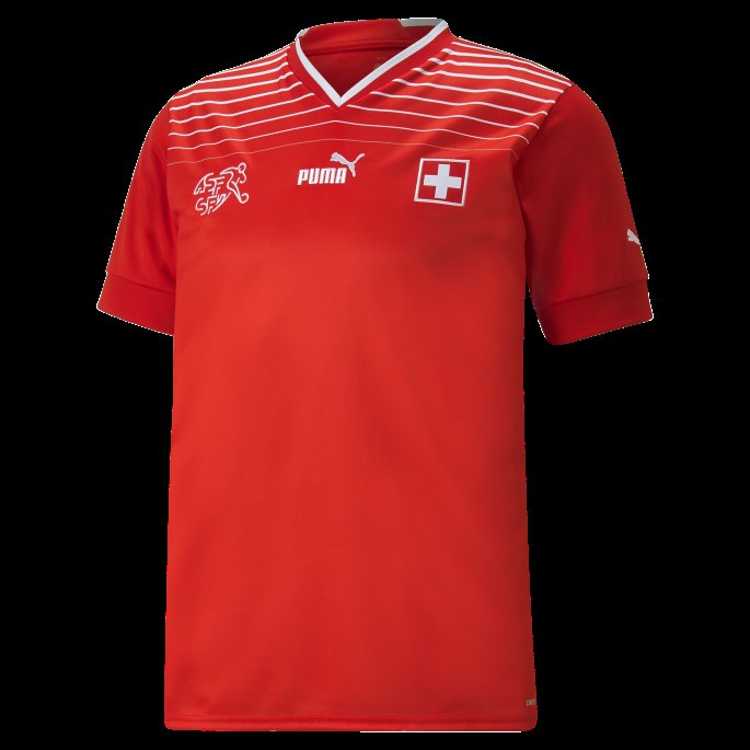 Puma På Salg Sveits Hjemme 22-23 Kopi Jersey Herre Rød-hvit