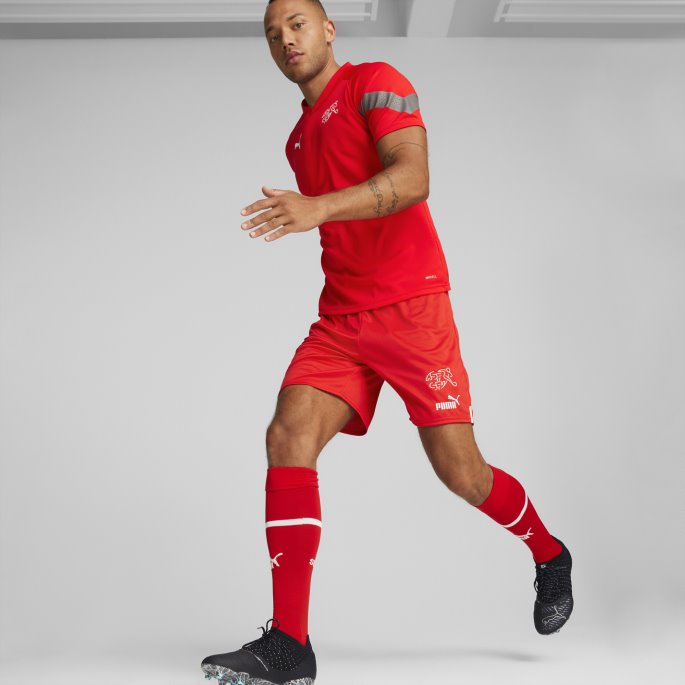 Puma På Tilbud Rød-hvit Sveits 22-23 Replica Shorts Herre