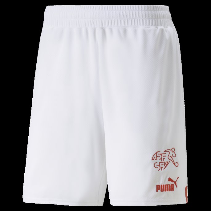 Puma På Tilbud Sveits 22-23 Replica Shorts Menn Hvit-rød