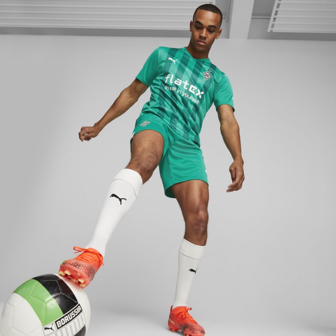 Borussia M Nchengladbach Borte '22-'23 Herrekopi Fotballdrakt Puma På Tilbud Pepper Grønn-alpingrønn