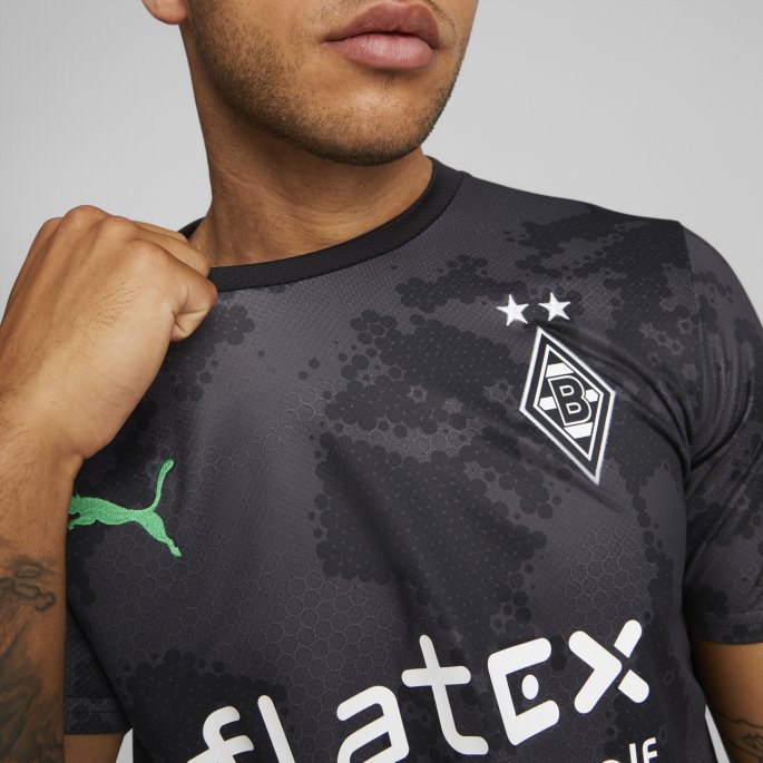 Puma På Tilbud Svart-fantom Svart-grønn Borussia M Nchengladbach Tredje 22-23 Kopi Jersey Herre
